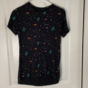 Black tee with cactus print